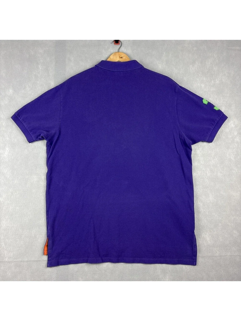 Polo Ralph Lauren Big Pony Polo Shirt Mens XL Purple Green 3 Patch Preppy Casual